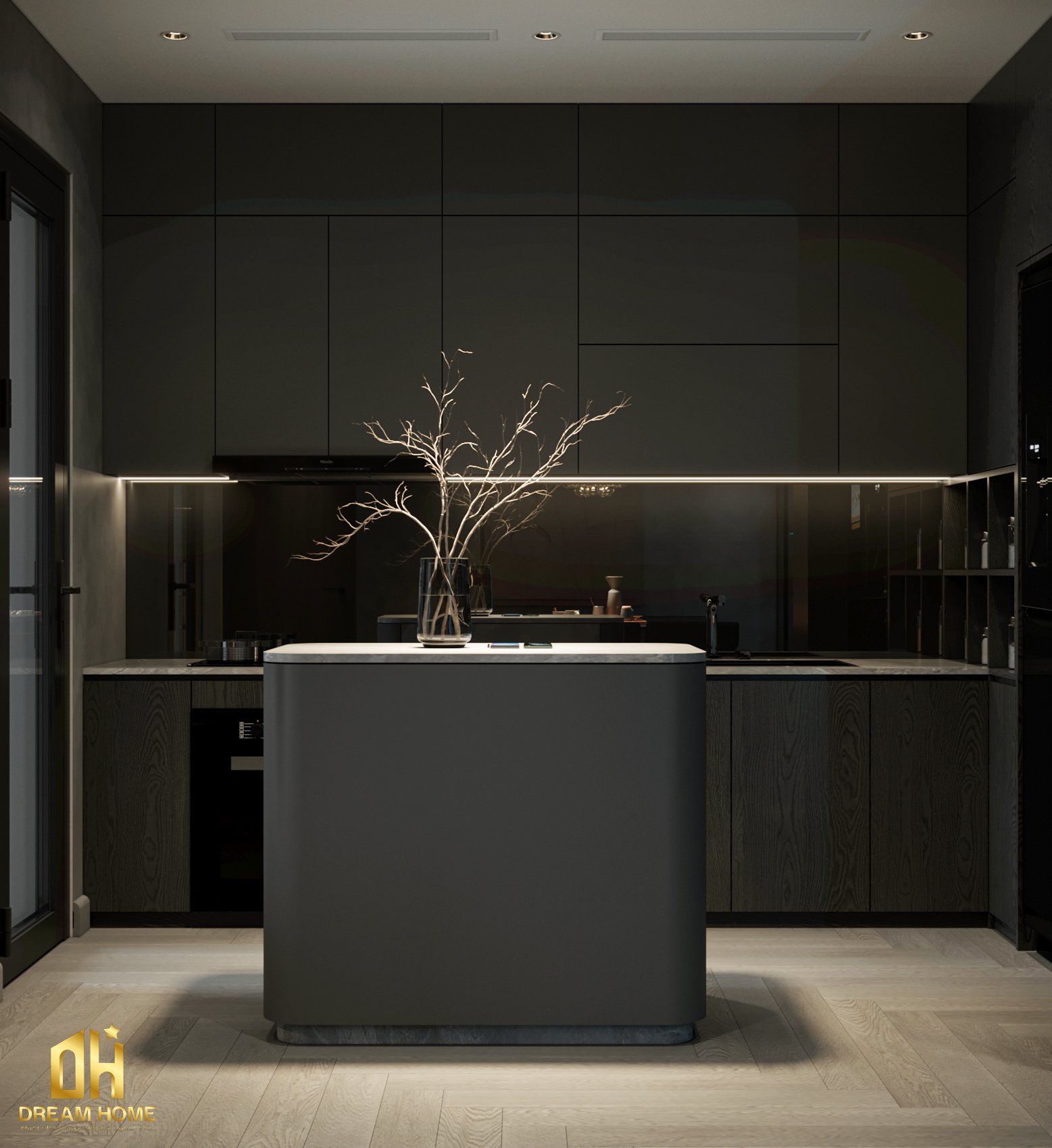 Việc sử dụng gỗ tự nhiên cũng mang lại độ bền cao và tính thẩm mỹ đặc biệt cho tủ bếp.