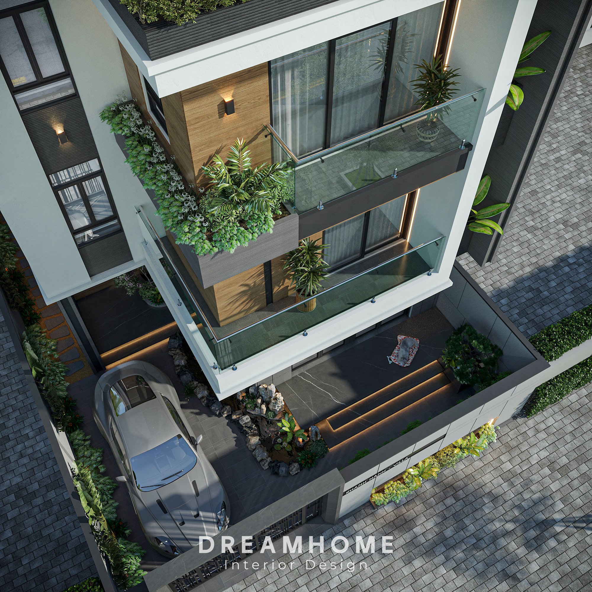 Thiết Kế Kiến Trúc Biệt Thự Việt Trì - 530m2 8 Đây không chỉ là một góc xanh mát để thư giãn mà còn là một điểm nhấn độc đáo