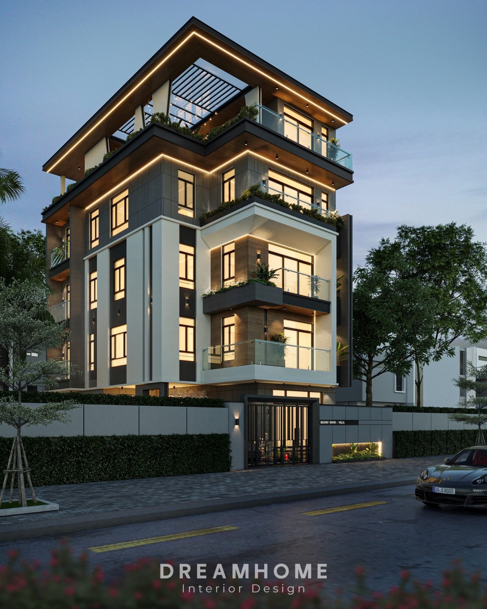 Thiết Kế Kiến Trúc Biệt Thự Việt Trì - 530m2 5 tạo ra một cấu trúc vững chắc, giúp ngôi nhà hiện đại sang trọng