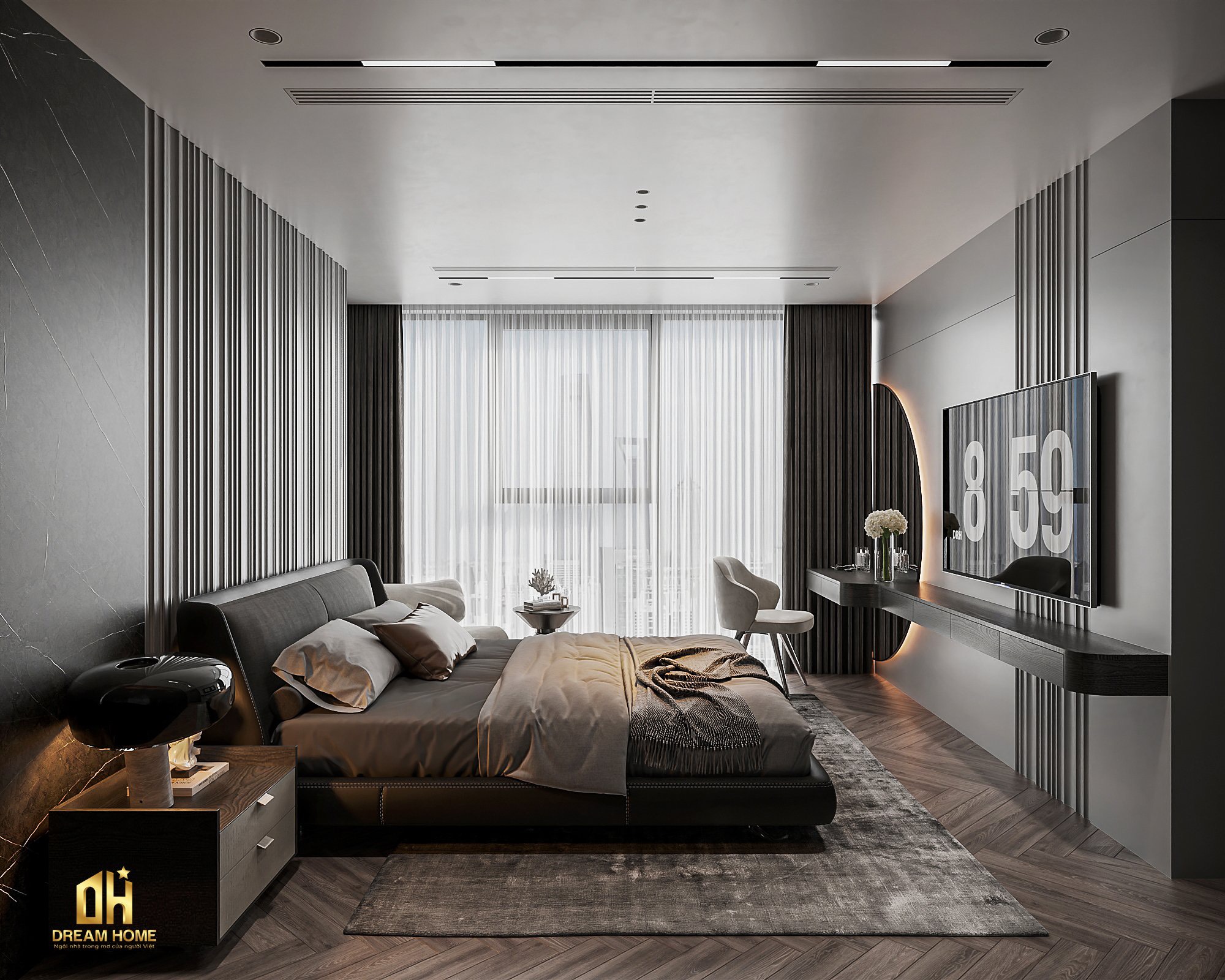 Thiết Kế Nội Thất Chung Cư Sunshine City - 104m2 9 Ánh sáng mặt trời từ ngoài trời tràn ngập vào phòng mang đến sự sáng sủa của không gian bên trong.