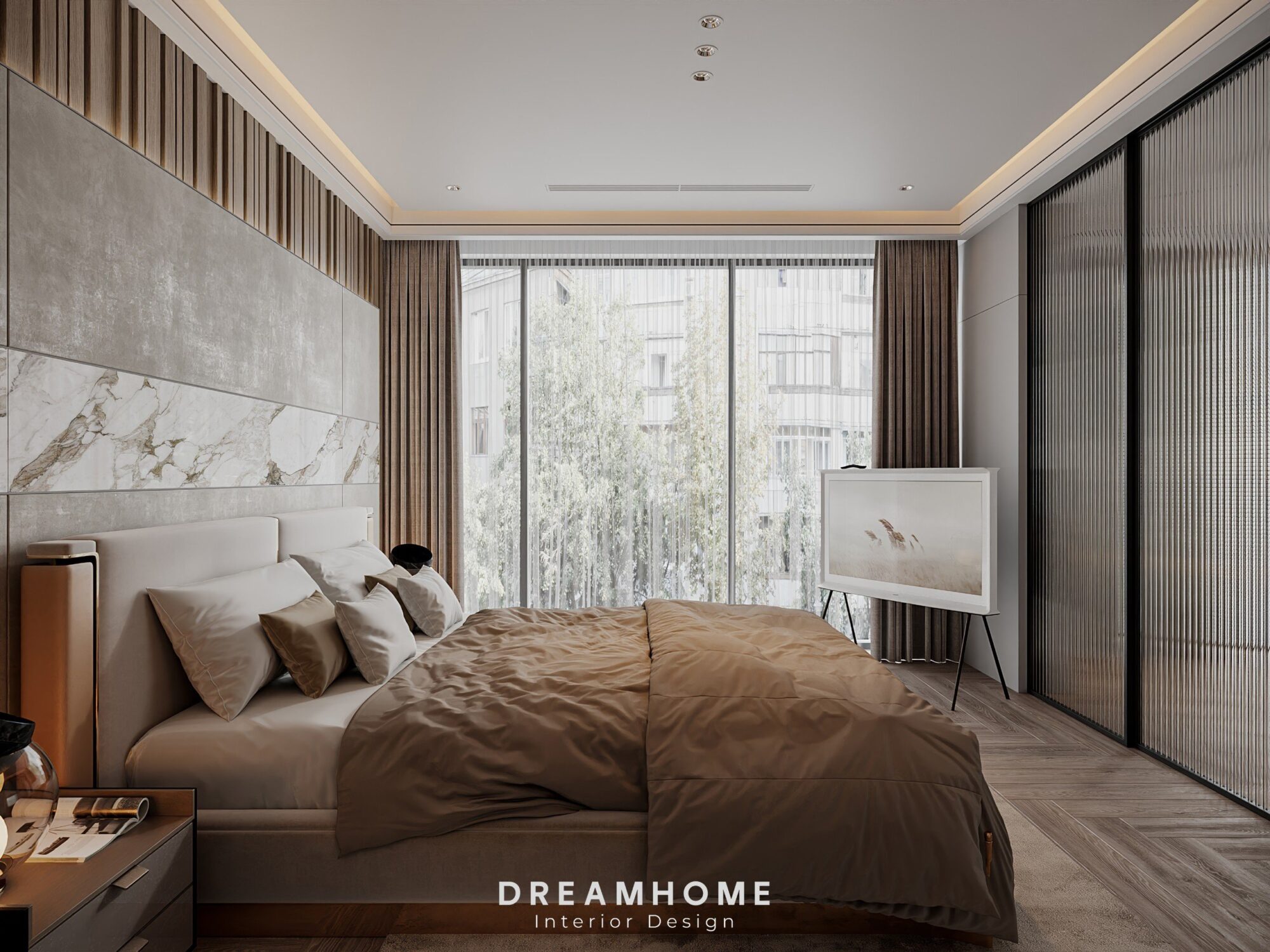 Thiết Kế Nội Thất Biệt Thự Hải Dương - 300m2 19 Ánh sáng từ cửa kính không chỉ làm tăng sự sáng rõ trong phòng mà còn giúp tạo cảm giác mở rộng không gian