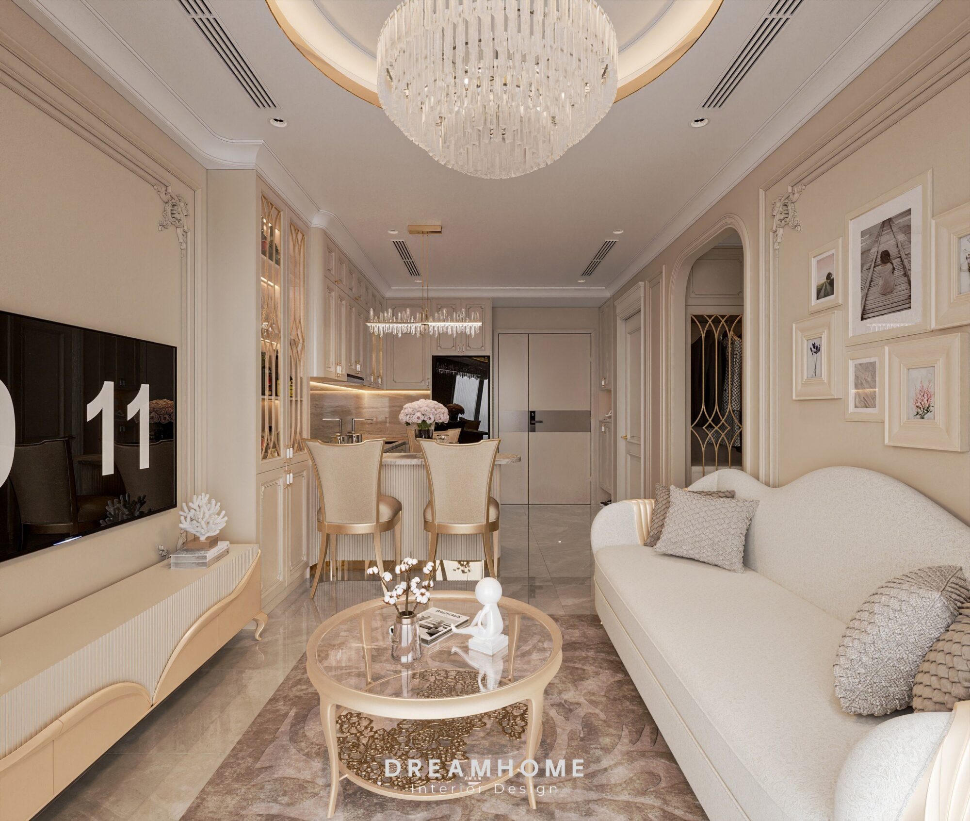 Thiết Kế Nội Thất Chung Cư Masteri - 45m2 1 Ngôi Nhà Được Thiết Kế Nội Thất Theo Phong Cách Neo-Classic