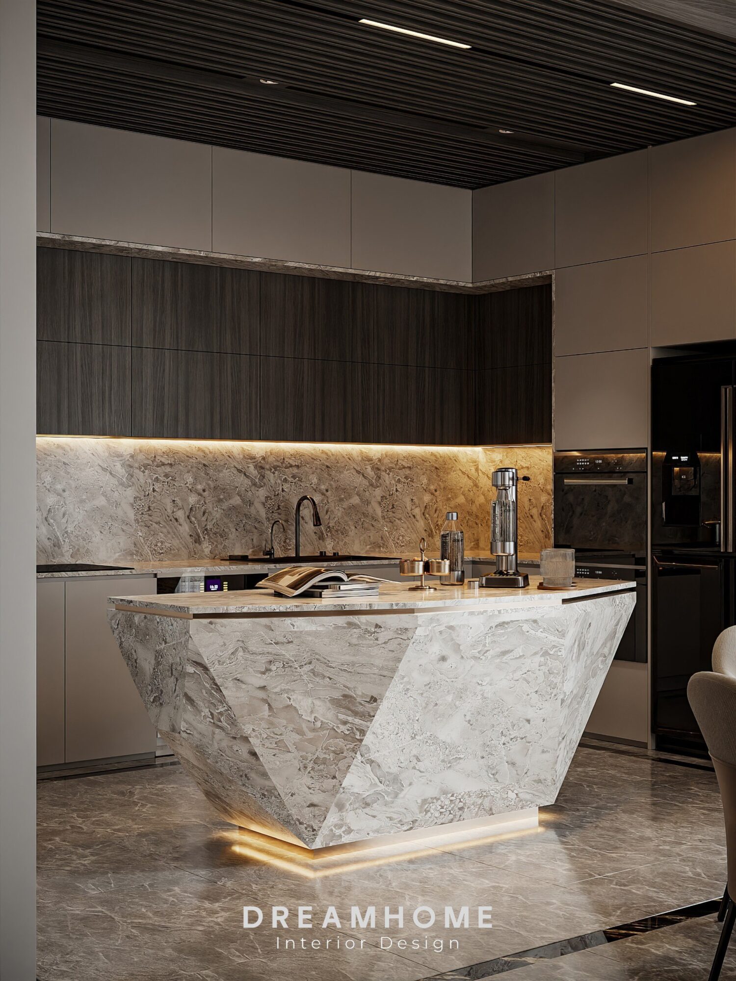 Thiết Kế Nội Thất Biệt Thự Hải Dương - 300m2 11 bàn đảo không chỉ mang đến vẻ đẹp tự nhiên mà còn tạo nên một sự sang trọng và đẳng cấp.