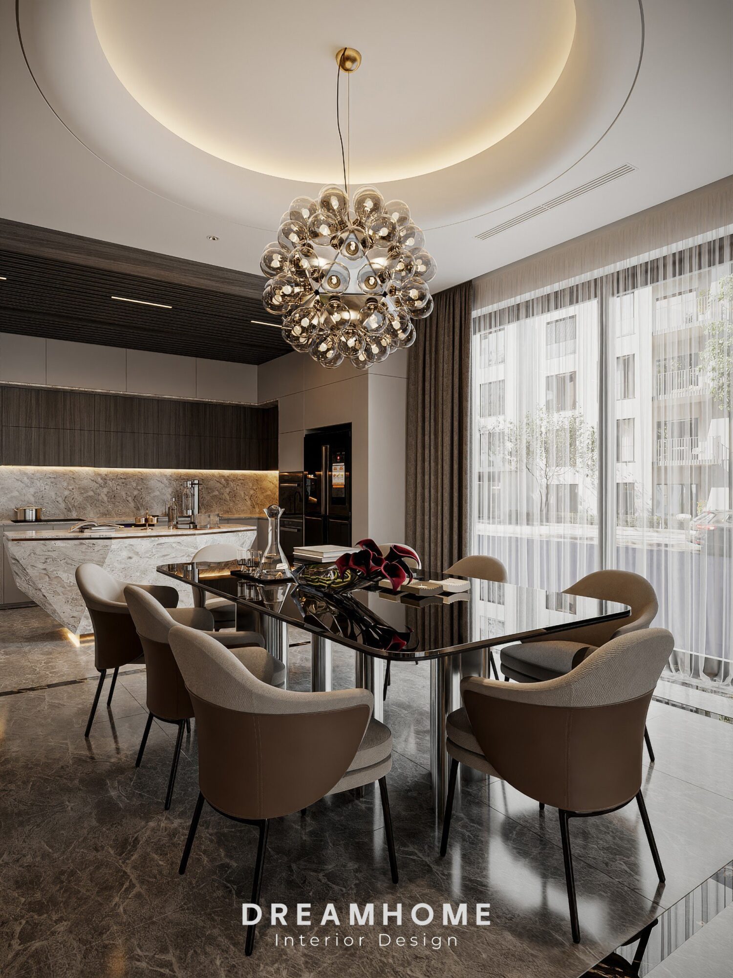 Thiết Kế Nội Thất Biệt Thự Hải Dương - 300m2 15 Thiết kế tối giản nhưng đẳng cấp của ghế ăn phù hợp với phong cách nội thất hiện đại và đem lại sự sang trọng