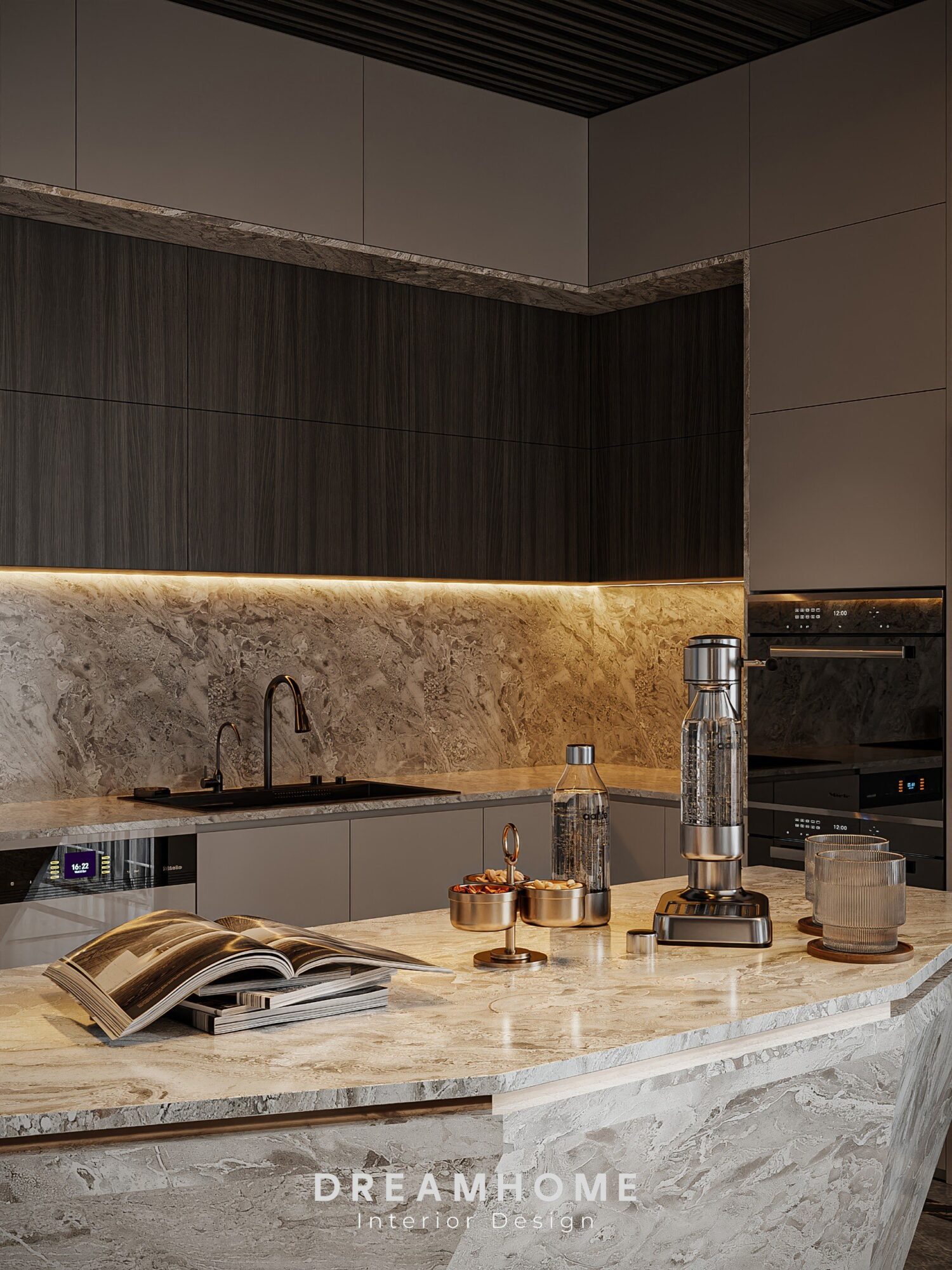 Thiết Kế Nội Thất Biệt Thự Hải Dương - 300m2 10 Bố trí hợp lý của hệ tủ bếp cùng với các thiết bị nấu nướng hiện đại và không gian lưu trữ thông minh