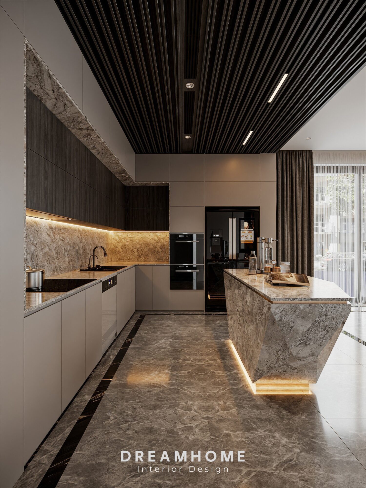 Thiết Kế Nội Thất Biệt Thự Hải Dương - 300m2 9 Phòng bếp được trau chuốt kỹ lưỡng với sự lựa chọn màu sắc và chất liệu phù hợp