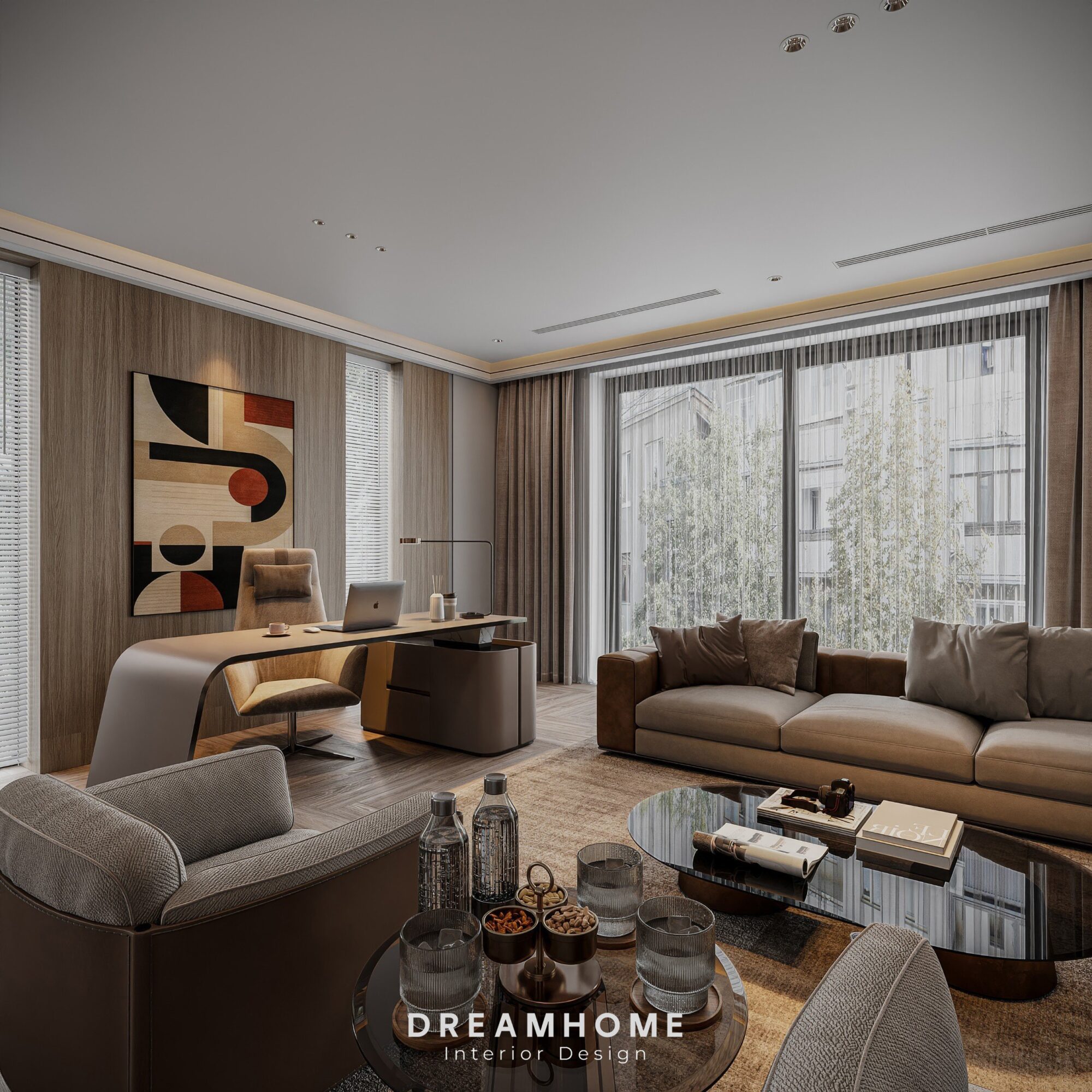 Thiết Kế Nội Thất Biệt Thự Hải Dương - 300m2 20 Đây là không gian lý tưởng để trao đổi công việc hay thư giãn cùng bạn bè và đối tác.