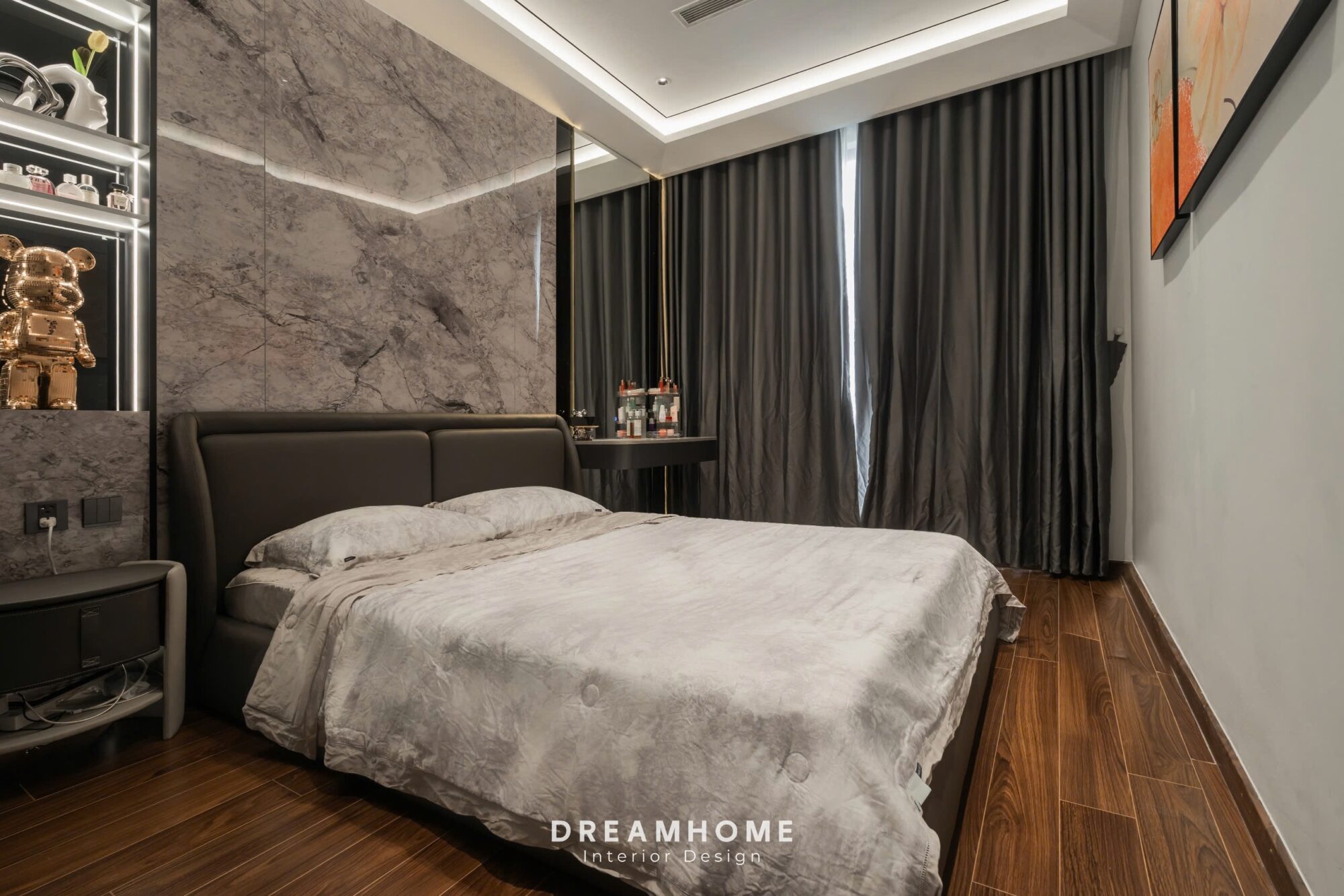 Hoàn Thiện Công Trình Thực Tế Masteri West Heights - 120M2 11 Gương lớn phản chiếu ánh sáng, làm cho không gian trở nên sáng sủa hơn