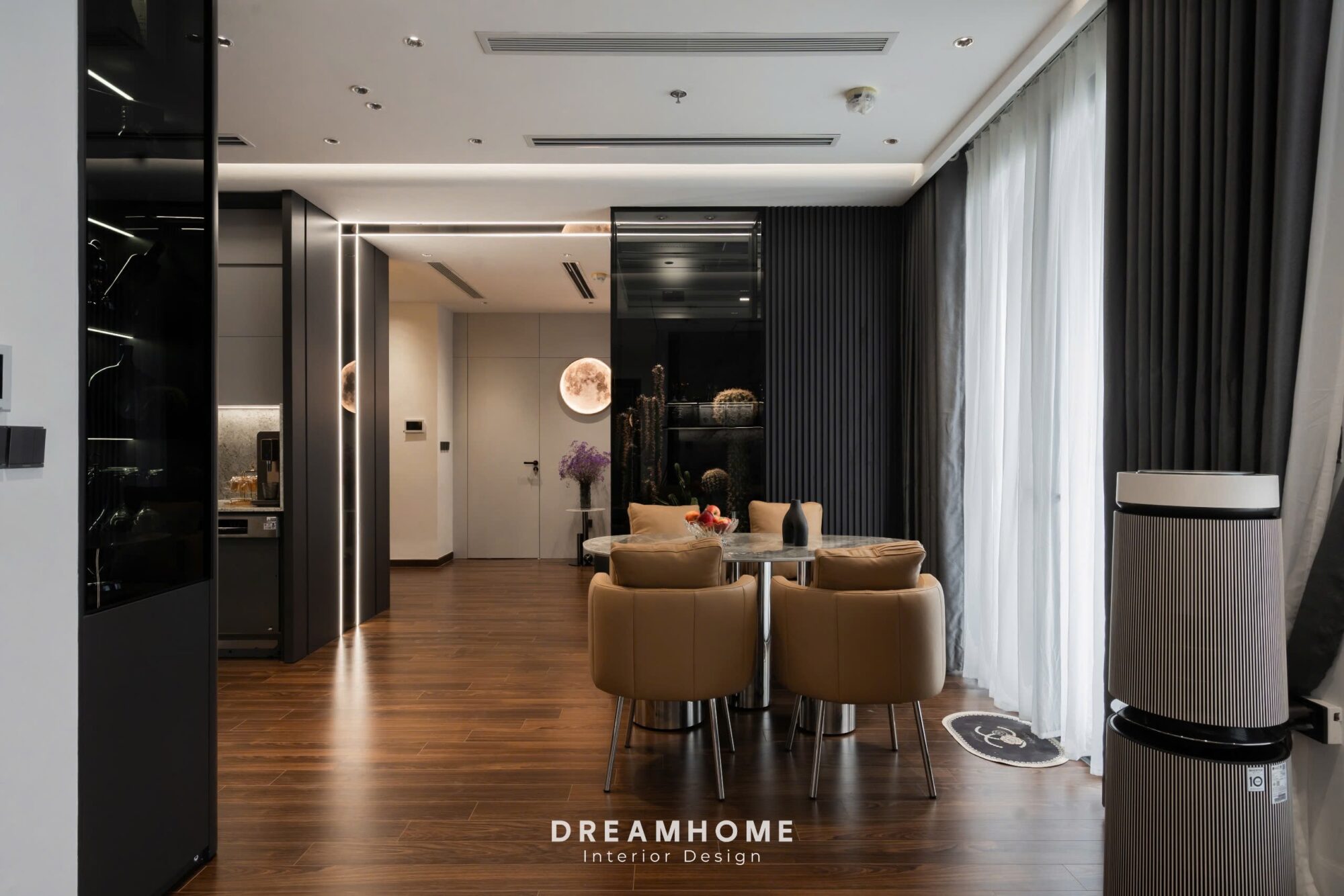 Hoàn Thiện Công Trình Thực Tế Masteri West Heights - 120M2 7 Bàn ăn sử dụng đá nguyên khối với vẻ đẹp tự nhiên và tinh tế