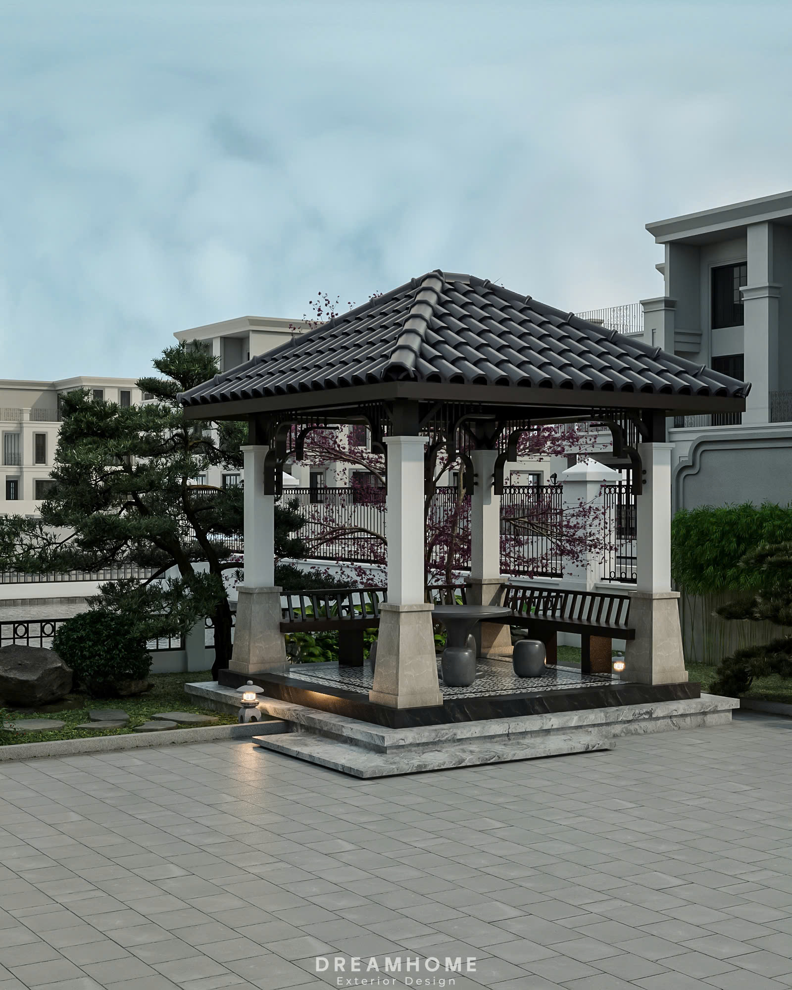Thiết Kế Kiến Trúc Biệt Thự Thái Bình-350m2 9 kiến trúc