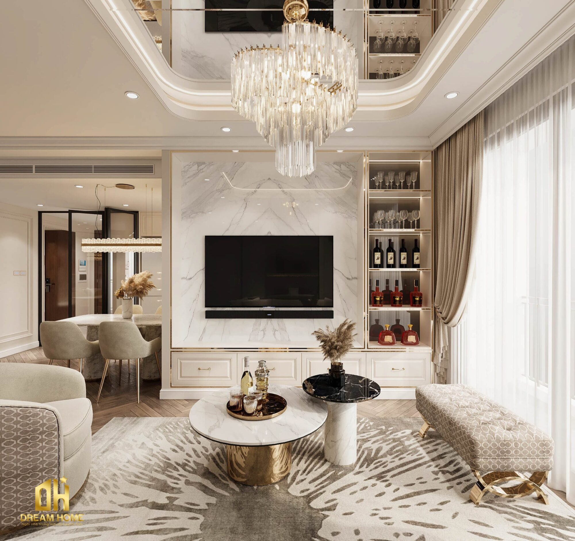 thiết kế nội thất chung cư 2 ngủ
