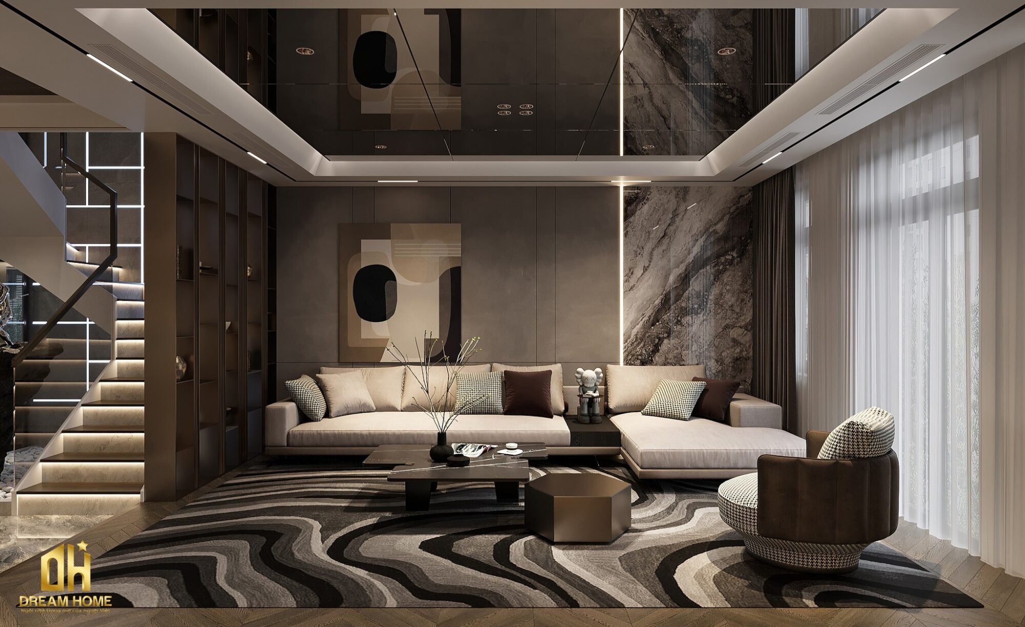 thiết kế nội thất penthouse sunshine golden