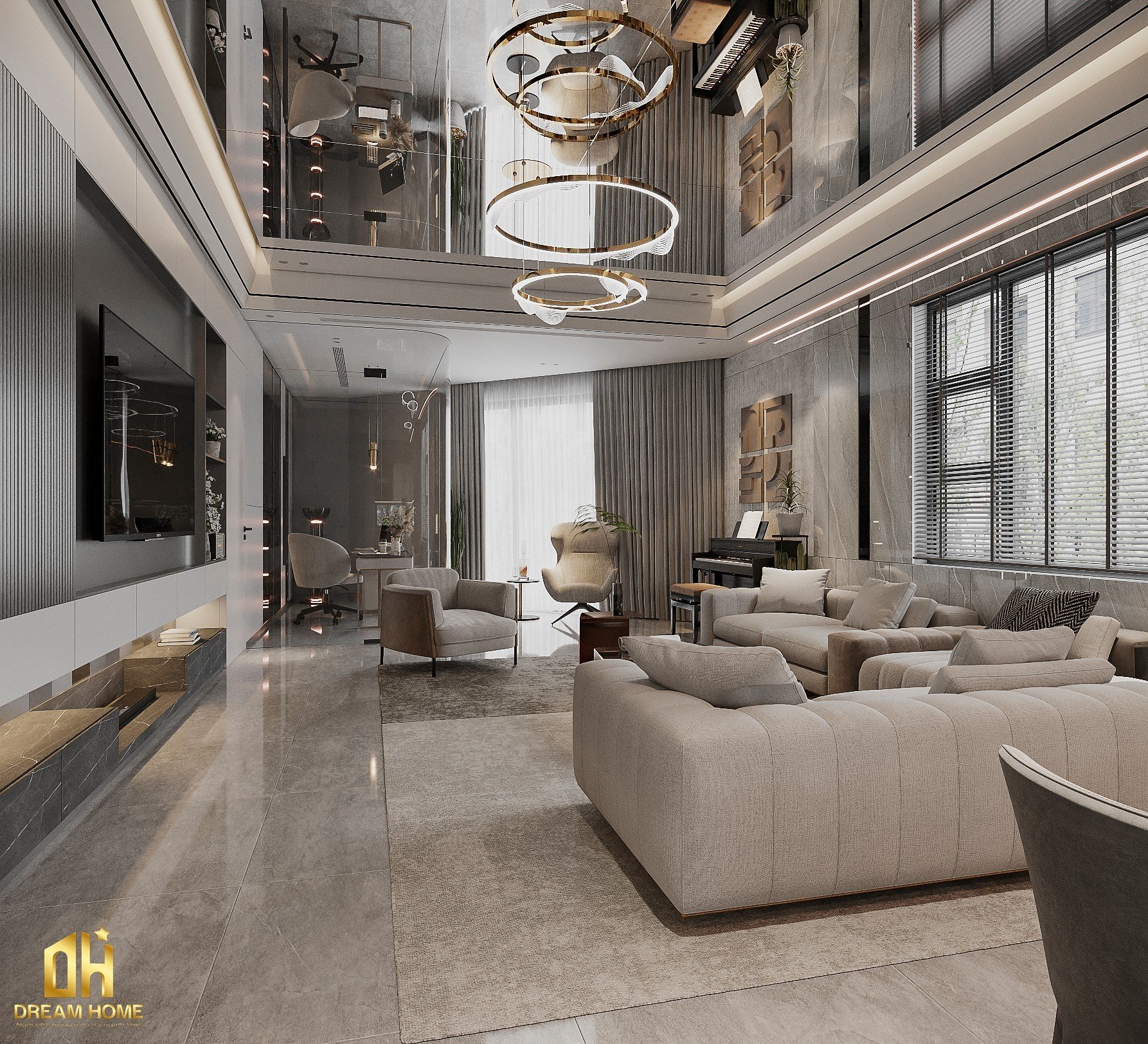 thiết kế nội thất penthouse sunshine golden