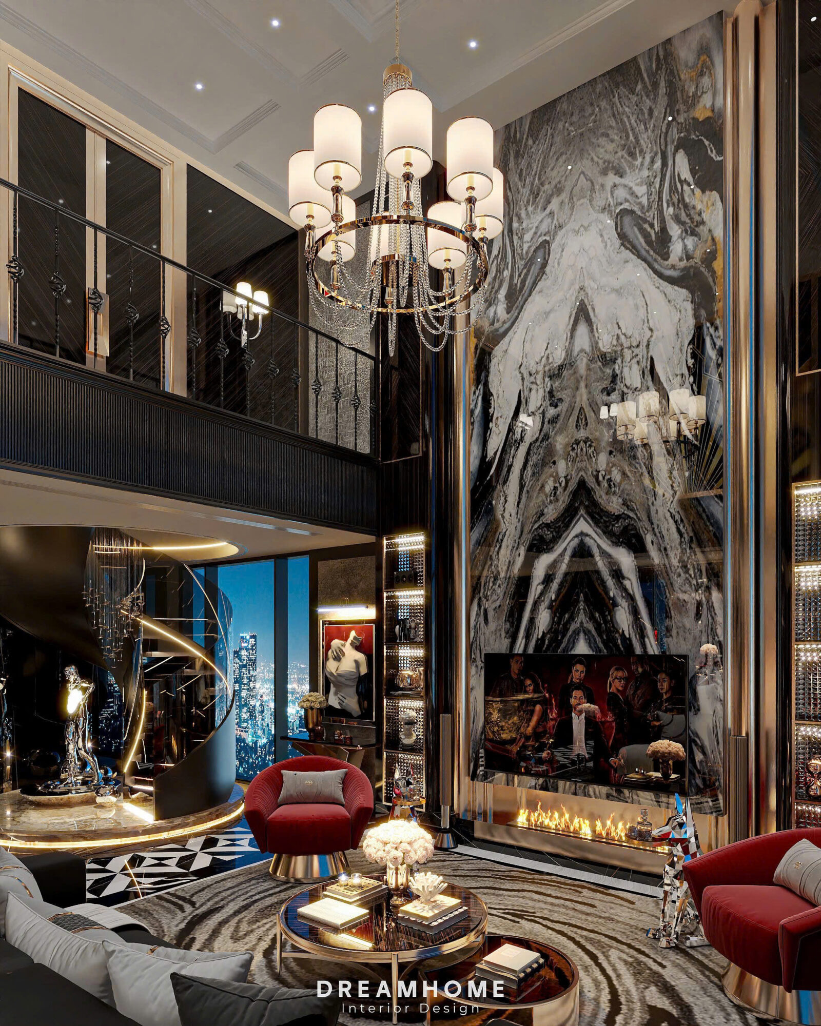 thiết kế nội thất penthouse sunshine golden