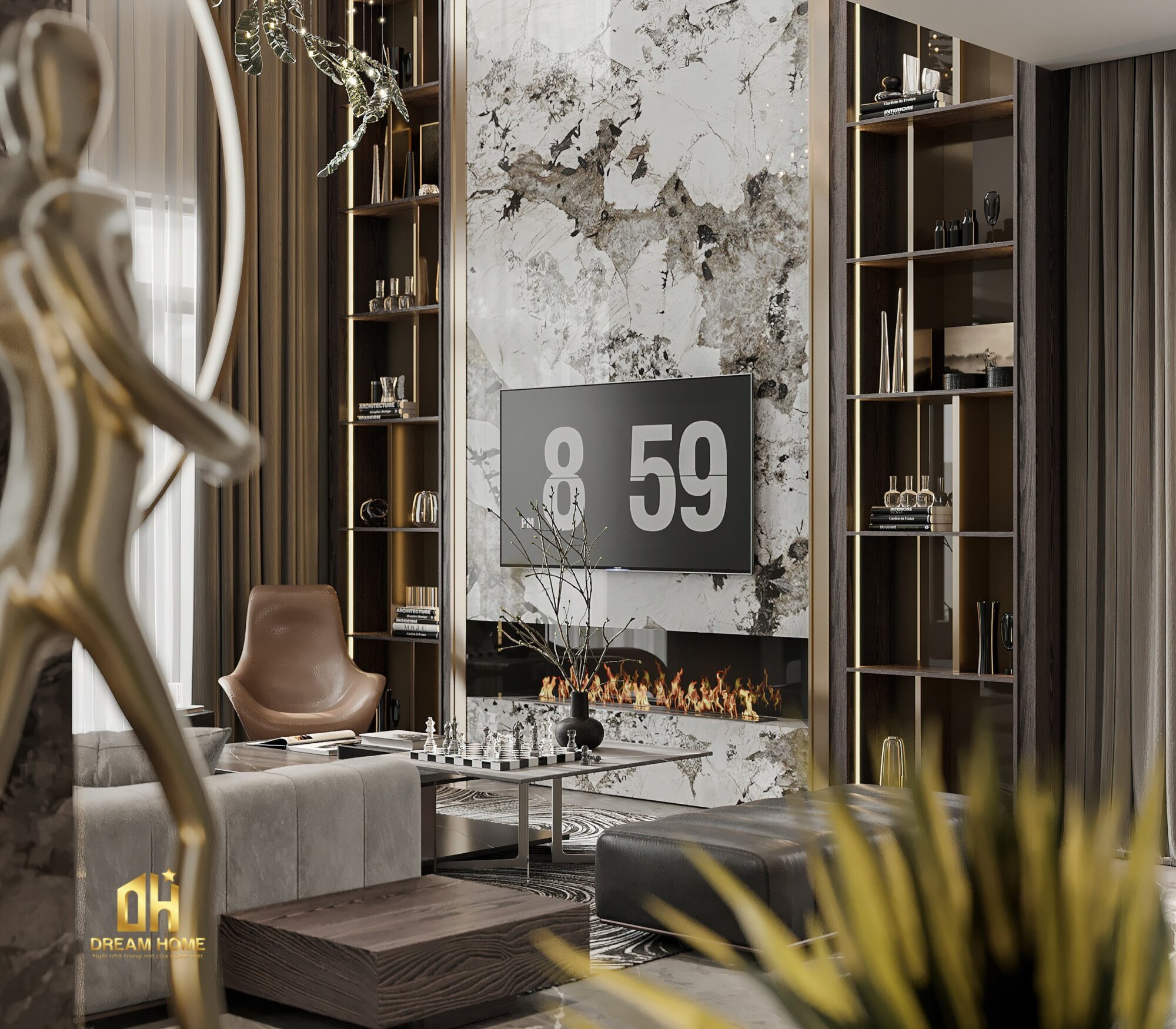 thiết kế nội thất penthouse sunshine city ciputra