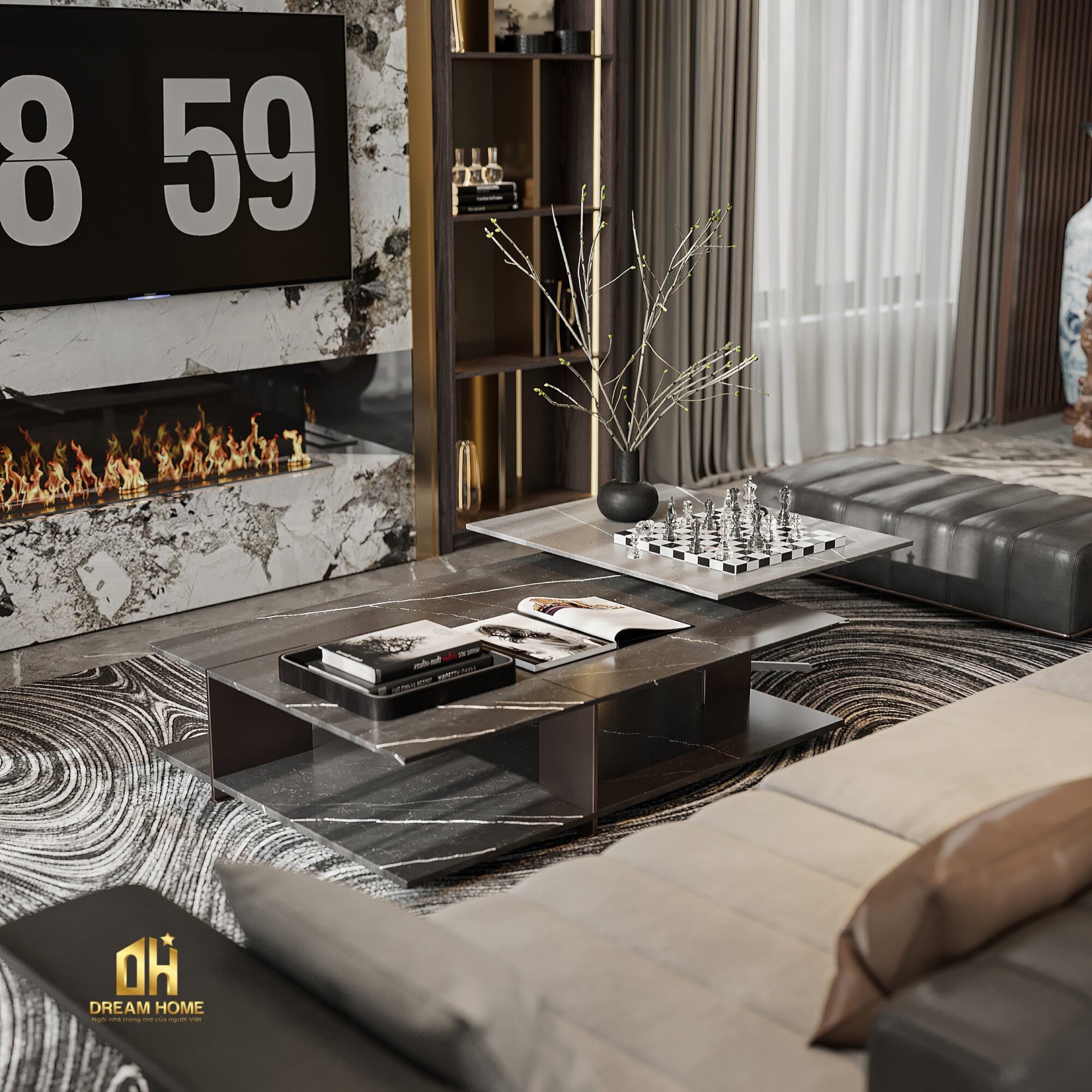 thiết kế nội thất penthouse sunshine city ciputra