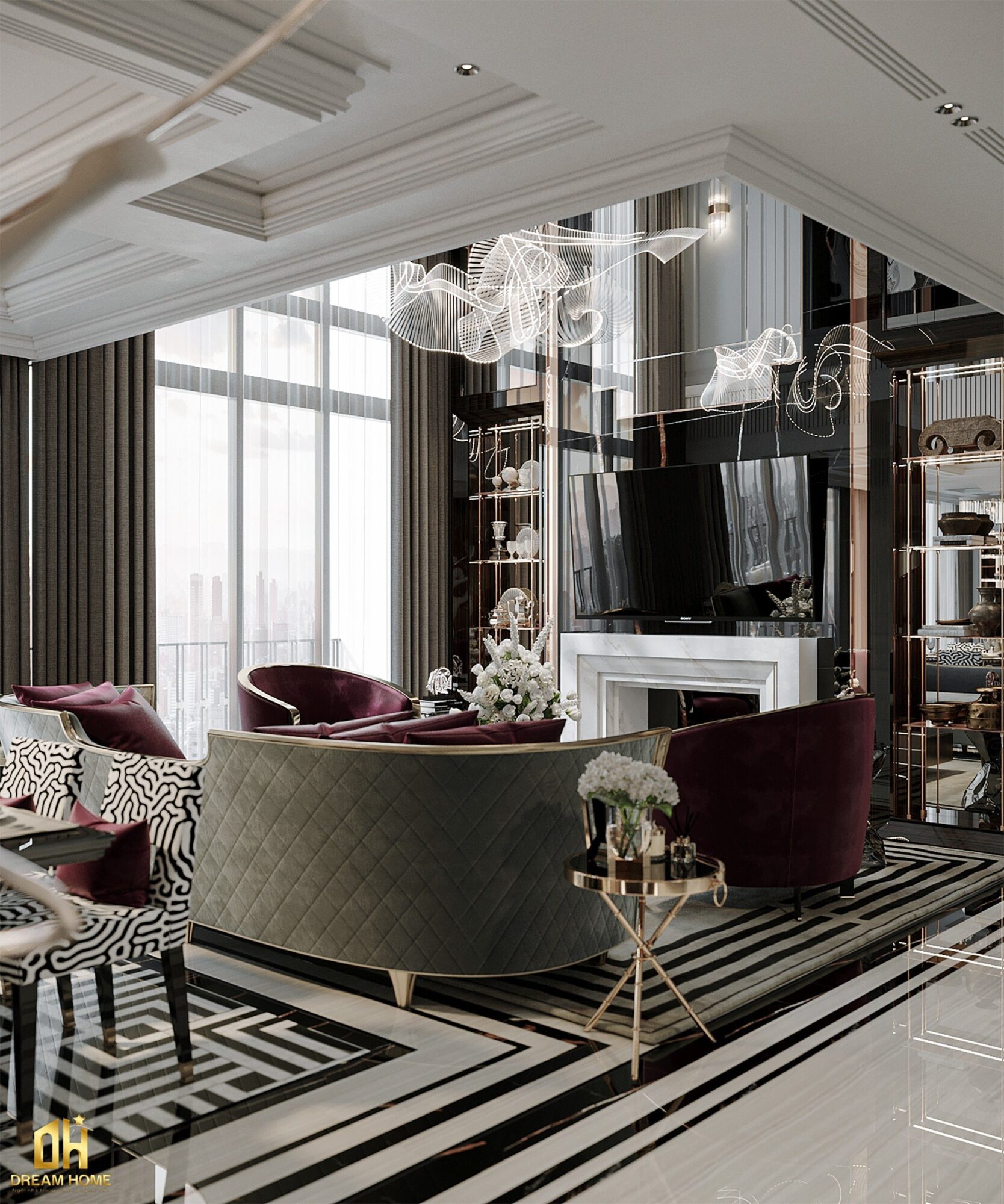 thiết kế nội thất penthouse sunshine city ciputra