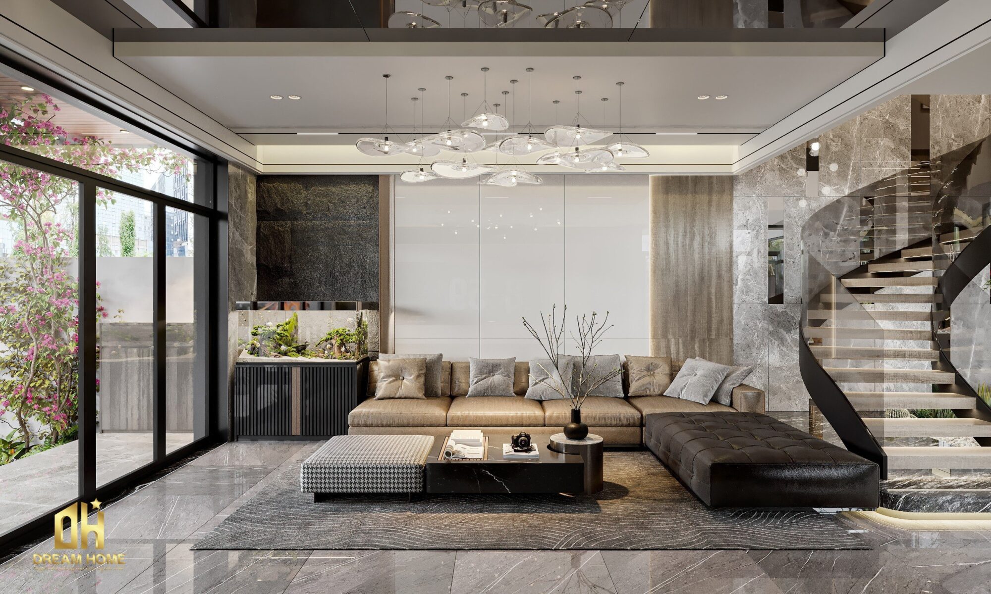 thiết kế nội thất biệt thự geleximco