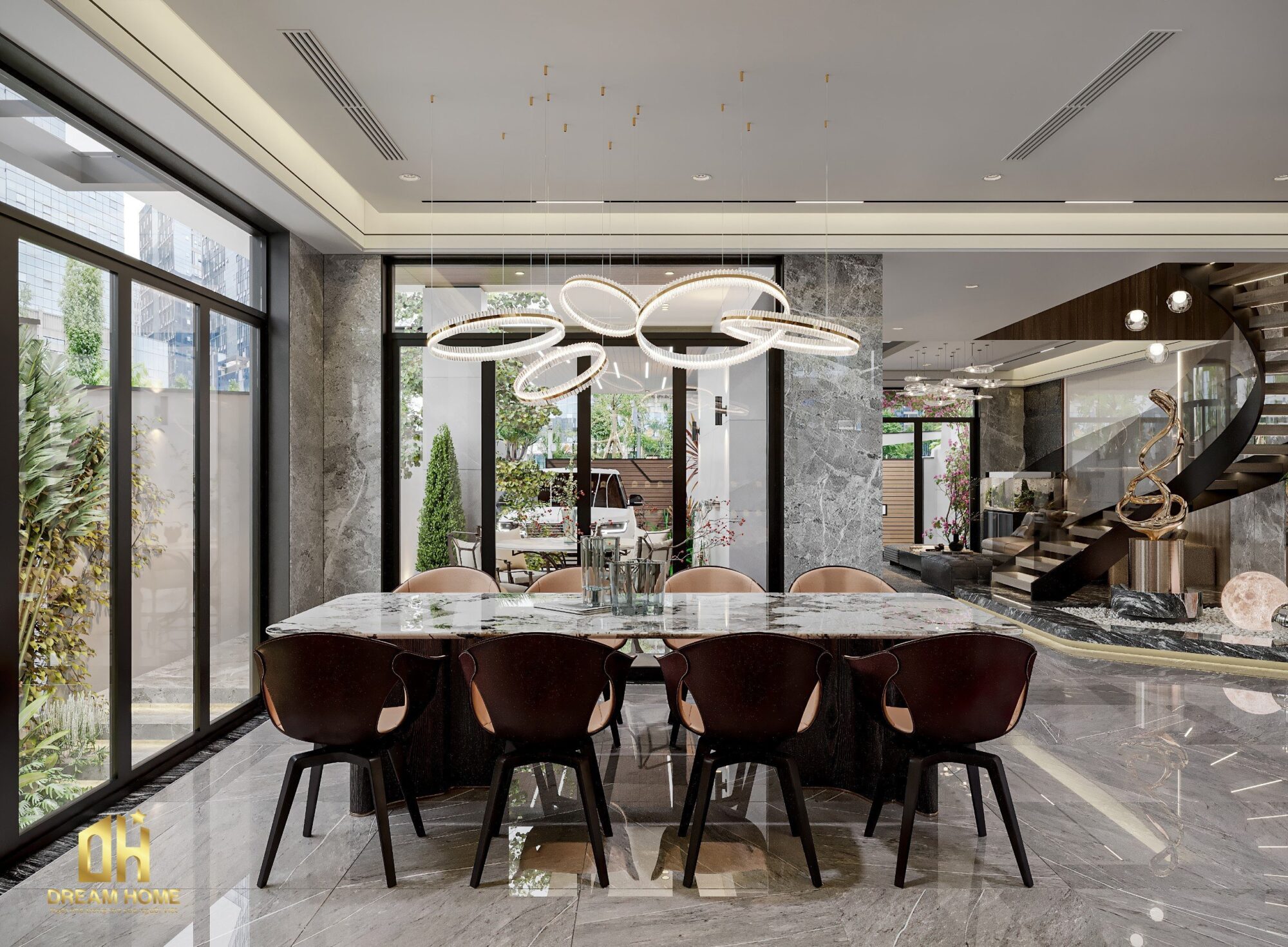 thiết kế nội thất biệt thự geleximco