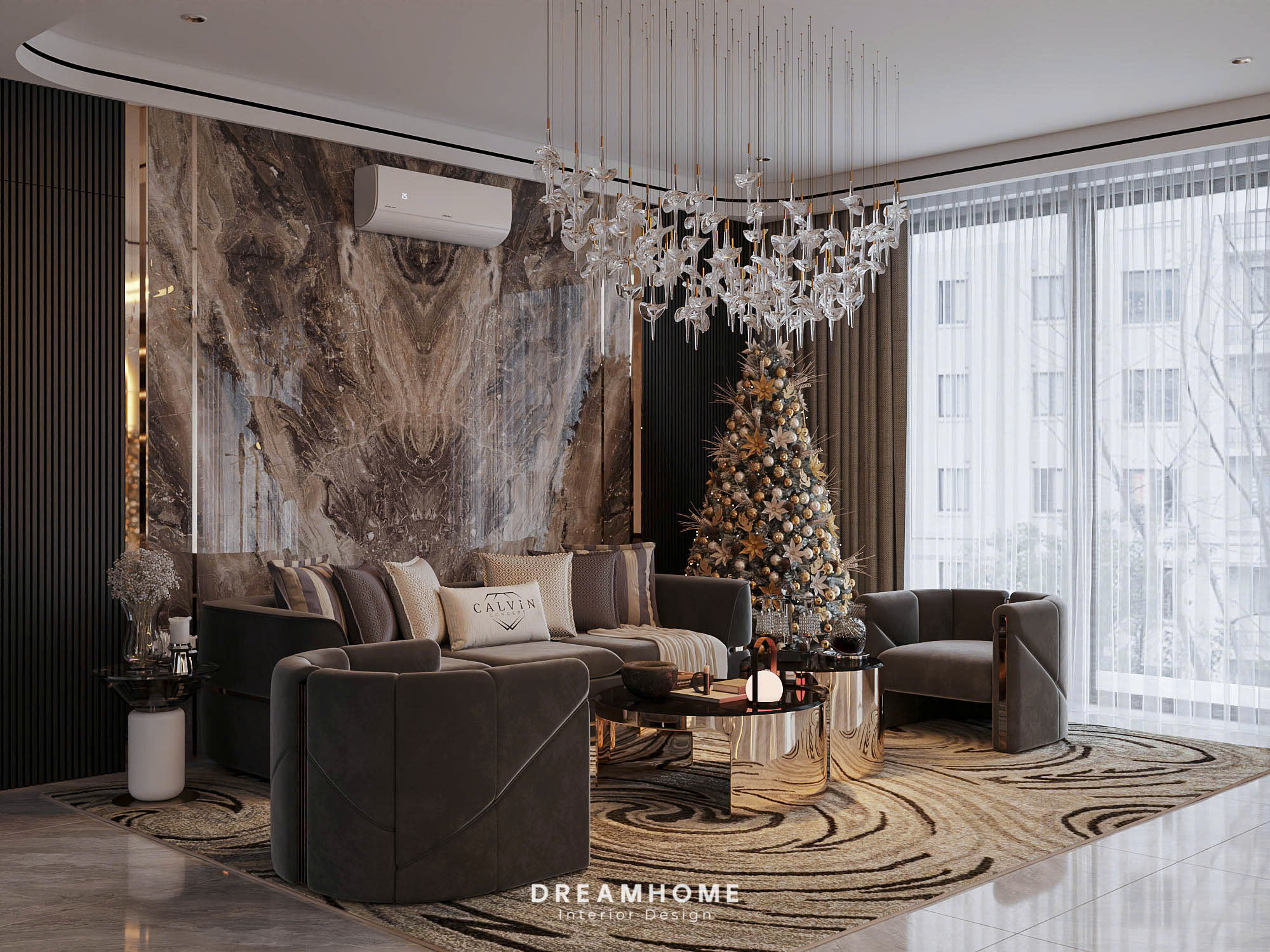 thiết kế nội thất biệt thự geleximco