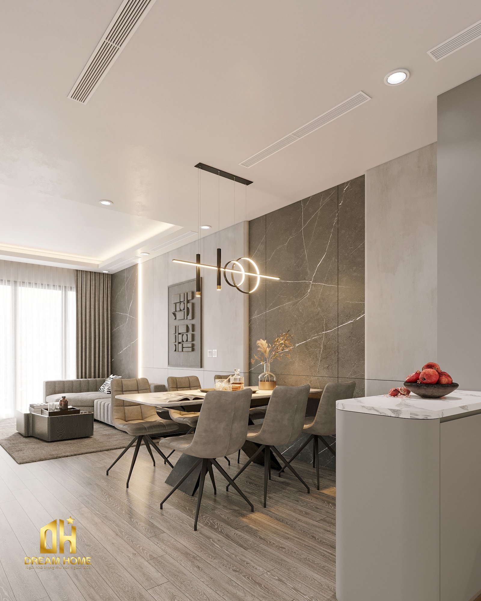 thiết kế nội thất chung cư khai sơn city