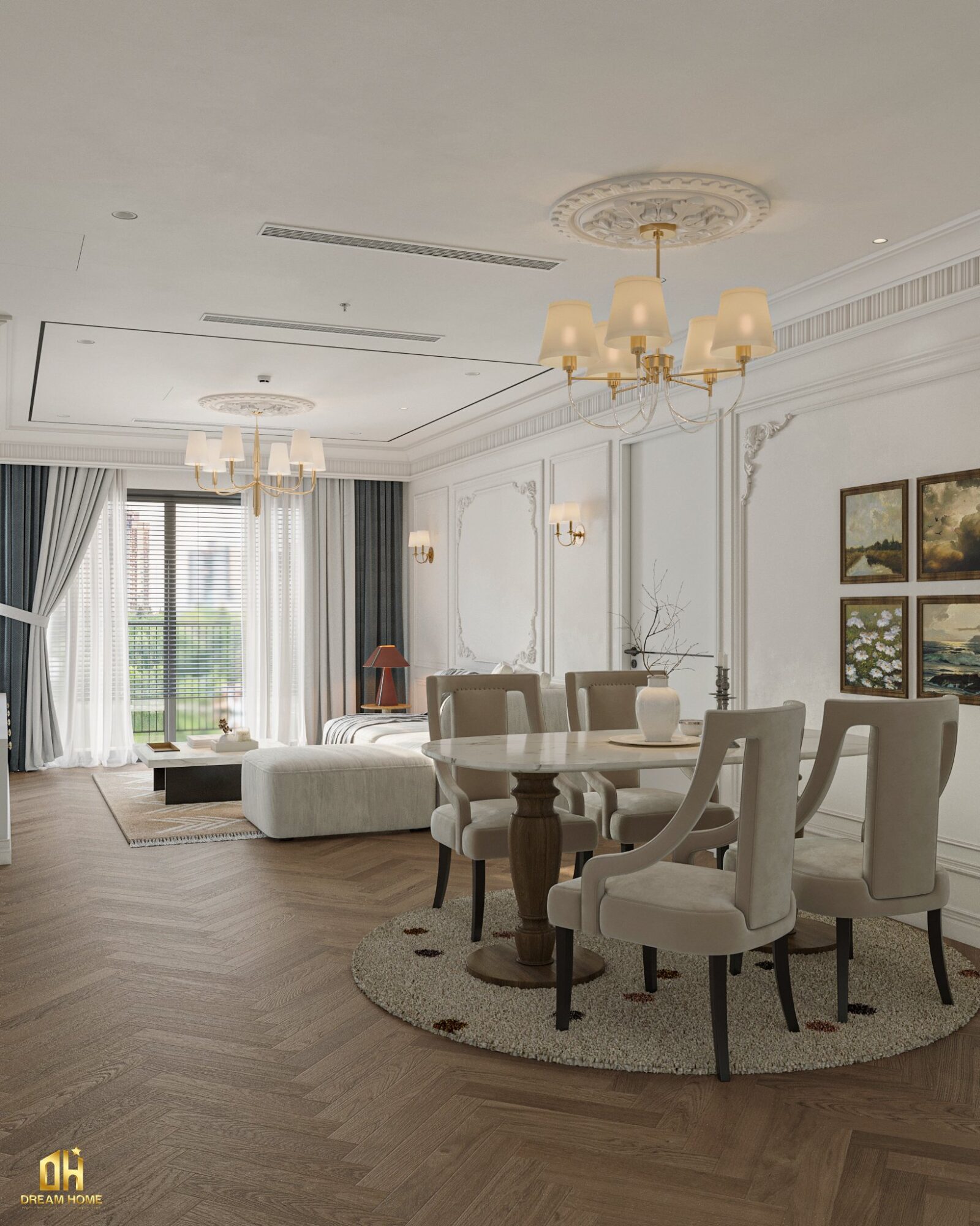 thiết kế nội thất chung cư khai sơn city
